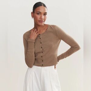 Jenni Kayne Finley Cardigan Linen and Cotton Large Color Mud